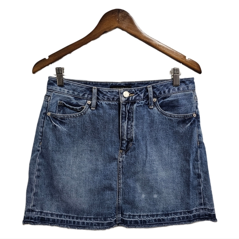 Banana Republic blue jean raw hem mini skirt size 6